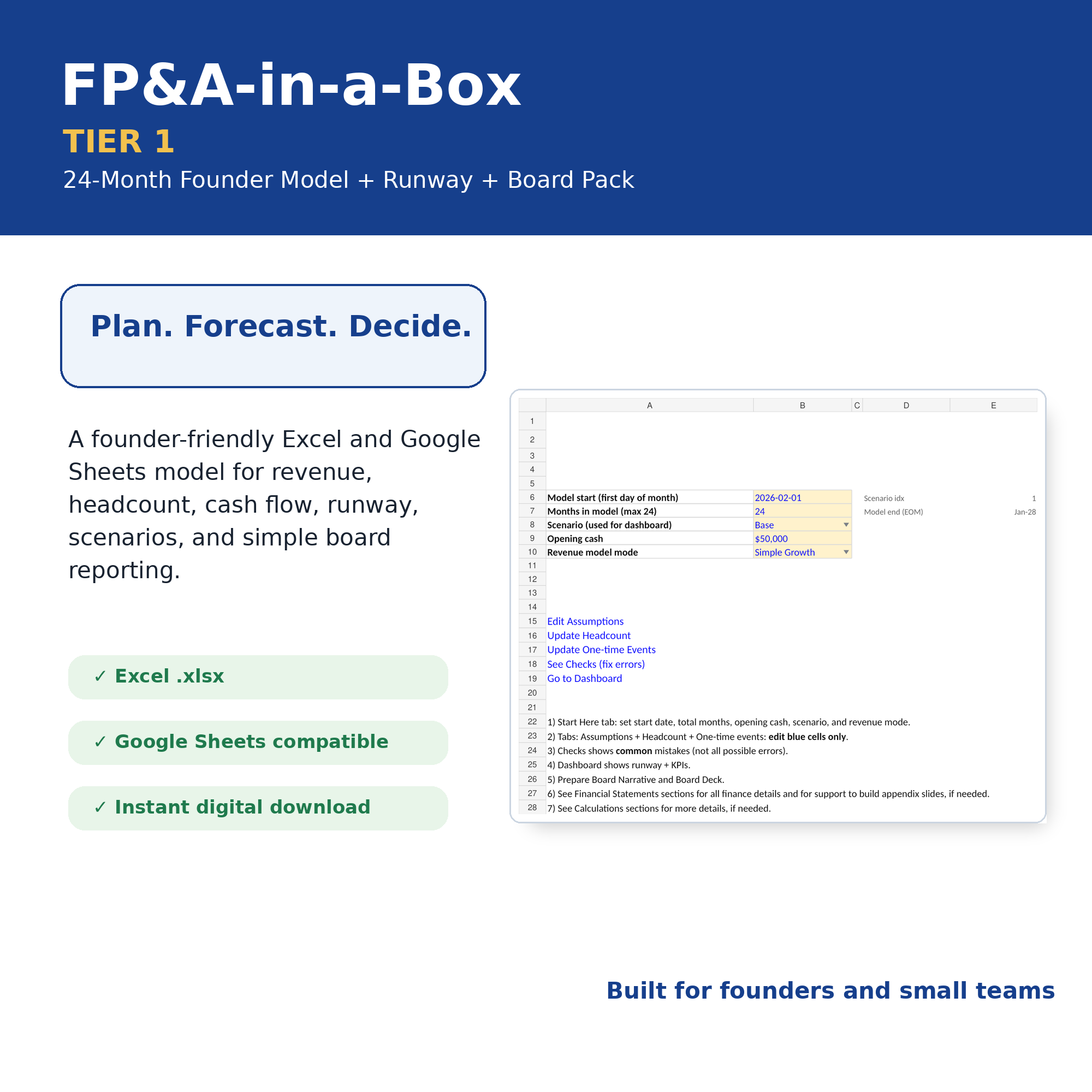 FP&A-in-a-Box Tier 1 product preview